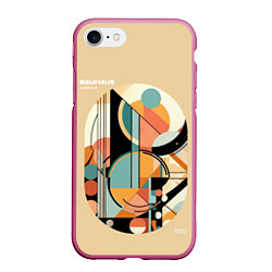 Чехол iPhone 7/8 матовый Баухаус - Глаза ацтека, цвет: 3D-малиновый