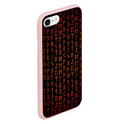 Чехол iPhone 7/8 матовый Руны - паттерн, цвет: 3D-светло-розовый — фото 2