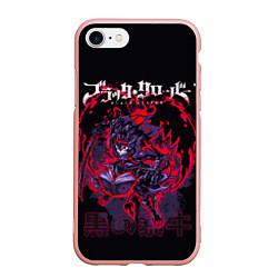 Чехол iPhone 7/8 матовый Аста режим демона - Черный Клевер, цвет: 3D-светло-розовый