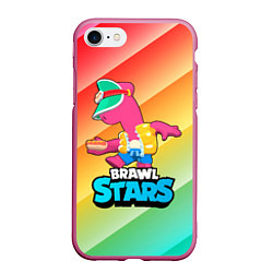 Чехол iPhone 7/8 матовый Brawl Stars Doug, цвет: 3D-малиновый