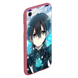 Чехол iPhone 7/8 матовый Sword Art Online Кадзуто Киригая, цвет: 3D-малиновый — фото 2