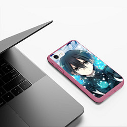 Чехол iPhone 7/8 матовый Sword Art Online Кадзуто Киригая, цвет: 3D-малиновый — фото 2