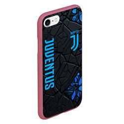 Чехол iPhone 7/8 матовый Juventus logo, цвет: 3D-малиновый — фото 2