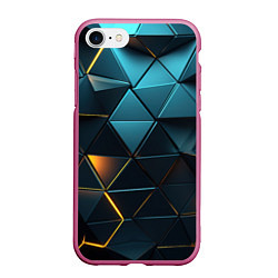 Чехол iPhone 7/8 матовый Объемные частицы с подсветкой, цвет: 3D-малиновый