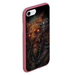 Чехол iPhone 7/8 матовый Baldurs Gate 3 logo demon, цвет: 3D-малиновый — фото 2