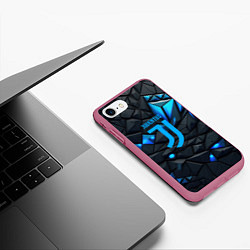 Чехол iPhone 7/8 матовый Blue logo Juventus, цвет: 3D-малиновый — фото 2