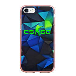 Чехол iPhone 7/8 матовый CSGO blue abstract, цвет: 3D-светло-розовый