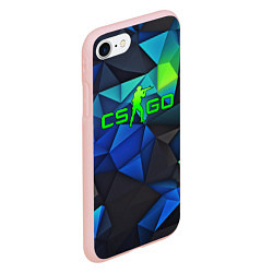 Чехол iPhone 7/8 матовый CSGO blue abstract, цвет: 3D-светло-розовый — фото 2