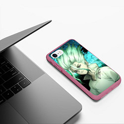 Чехол iPhone 7/8 матовый Доктор Стоун Сэнку Исигами, цвет: 3D-малиновый — фото 2