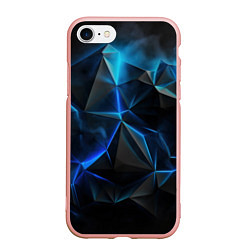 Чехол iPhone 7/8 матовый Blue abstract ice, цвет: 3D-светло-розовый