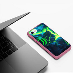 Чехол iPhone 7/8 матовый Juventus green neon, цвет: 3D-малиновый — фото 2