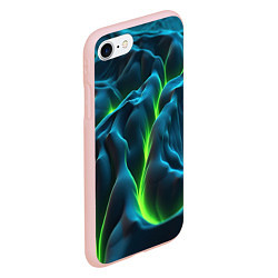 Чехол iPhone 7/8 матовый Зеленая кислотная текстура с плитами, цвет: 3D-светло-розовый — фото 2
