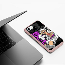 Чехол iPhone 7/8 матовый One piece - Gear 5- purple, цвет: 3D-светло-розовый — фото 2