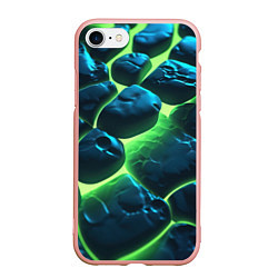 Чехол iPhone 7/8 матовый Разлом зеленых плит с неоном