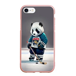Чехол iPhone 7/8 матовый Panda striker of the Florida Panthers, цвет: 3D-светло-розовый