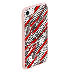Чехол iPhone 7/8 матовый Красные полосы за субстанцией, цвет: 3D-светло-розовый — фото 2