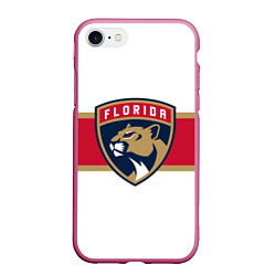 Чехол iPhone 7/8 матовый Florida panthers - uniform - hockey, цвет: 3D-малиновый