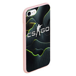 Чехол iPhone 7/8 матовый CSGO green dark texture, цвет: 3D-светло-розовый — фото 2