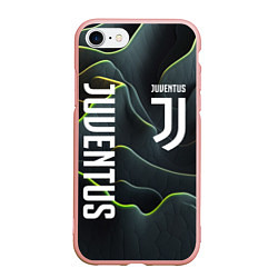 Чехол iPhone 7/8 матовый Juventus dark green logo, цвет: 3D-светло-розовый