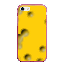 Чехол iPhone 7/8 матовый Сырная плоскость, цвет: 3D-малиновый