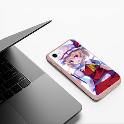 Чехол iPhone 7/8 матовый Touhou Project Фландр Скарлет, цвет: 3D-светло-розовый — фото 2