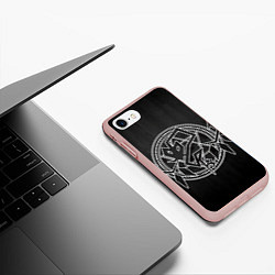 Чехол iPhone 7/8 матовый Touhou Project Эмблема Фландр Скарлет, цвет: 3D-светло-розовый — фото 2