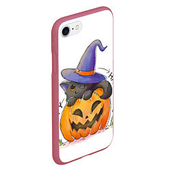 Чехол iPhone 7/8 матовый ХэллоуиН для праздника, цвет: 3D-малиновый — фото 2