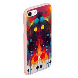 Чехол iPhone 7/8 матовый Mirrow colorful blots - abstraction - vogue, цвет: 3D-светло-розовый — фото 2