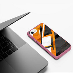 Чехол iPhone 7/8 матовый Абстрактный полигональный узор Asiimov, цвет: 3D-малиновый — фото 2