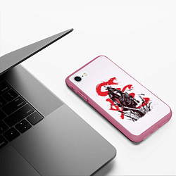 Чехол iPhone 7/8 матовый Древний воин, цвет: 3D-малиновый — фото 2