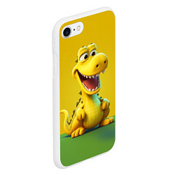 Чехол iPhone 7/8 матовый Жёлтый крокодил, цвет: 3D-белый — фото 2