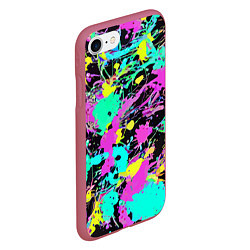 Чехол iPhone 7/8 матовый Красочная композиция - мода, цвет: 3D-малиновый — фото 2