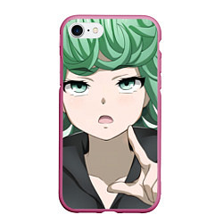 Чехол iPhone 7/8 матовый One Punch Man Тацумаки, цвет: 3D-малиновый