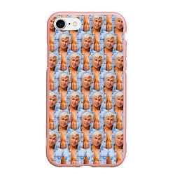 Чехол iPhone 7/8 матовый Паттерн - Райан Гослинг, цвет: 3D-светло-розовый