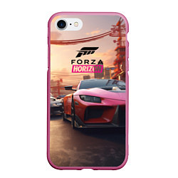 Чехол iPhone 7/8 матовый Forza street racihg, цвет: 3D-малиновый