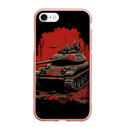 Чехол iPhone 7/8 матовый Танк т54 красный фон