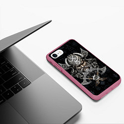Чехол iPhone 7/8 матовый Стальной Викинг, цвет: 3D-малиновый — фото 2