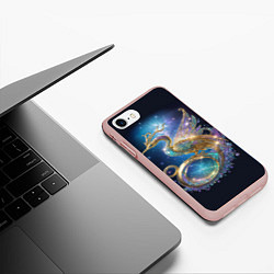 Чехол iPhone 7/8 матовый Сверкающая птица удачи, цвет: 3D-светло-розовый — фото 2