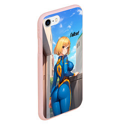Чехол iPhone 7/8 матовый Fallout game girl, цвет: 3D-светло-розовый — фото 2