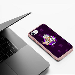 Чехол iPhone 7/8 матовый One piece - Луффи в стиле Пип-Бой, цвет: 3D-светло-розовый — фото 2