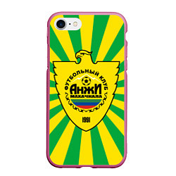 Чехол iPhone 7/8 матовый Футбольный клуб Анжи, цвет: 3D-малиновый