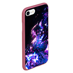 Чехол iPhone 7/8 матовый Прекрасная Шинобу - Клинок демонов, цвет: 3D-малиновый — фото 2
