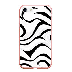 Чехол iPhone 7/8 матовый Анималистическая абстракция зебры, цвет: 3D-светло-розовый