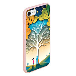 Чехол iPhone 7/8 матовый Семейное дерево - нейросеть, цвет: 3D-светло-розовый — фото 2