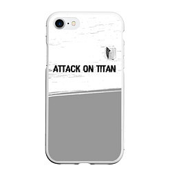Чехол iPhone 7/8 матовый Attack on Titan glitch на светлом фоне: символ све, цвет: 3D-белый