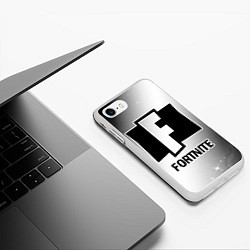 Чехол iPhone 7/8 матовый Fortnite glitch на светлом фоне, цвет: 3D-белый — фото 2