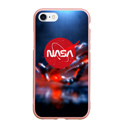 Чехол iPhone 7/8 матовый Nasa space star, цвет: 3D-светло-розовый