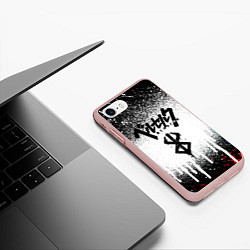 Чехол iPhone 7/8 матовый Berserk logo symbol, цвет: 3D-светло-розовый — фото 2