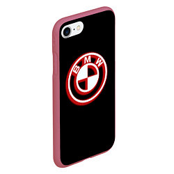 Чехол iPhone 7/8 матовый Bmw fire car, цвет: 3D-малиновый — фото 2