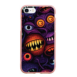 Чехол iPhone 7/8 матовый Хэллоуинские зубастики, цвет: 3D-светло-розовый